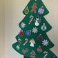 Felt Christmas Tree 41" tall-  (with 21 felt ornaments)