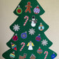 Felt Christmas Tree 41" tall-  (with 21 felt ornaments)